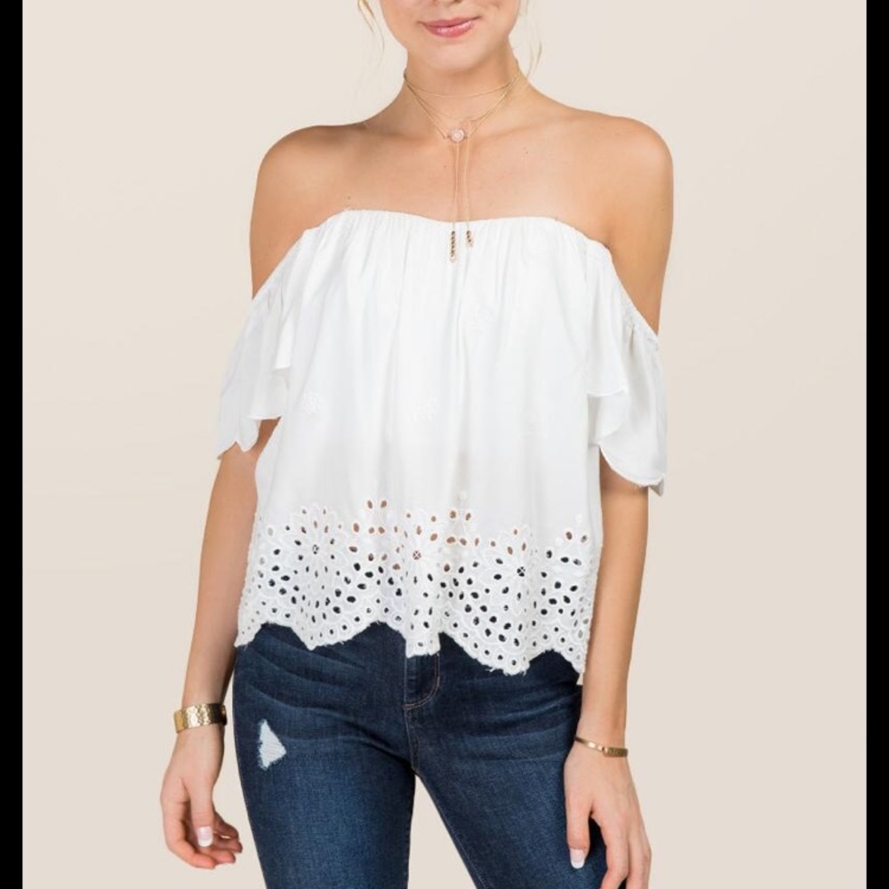 NWT Francesca’s purple off the shoulder top